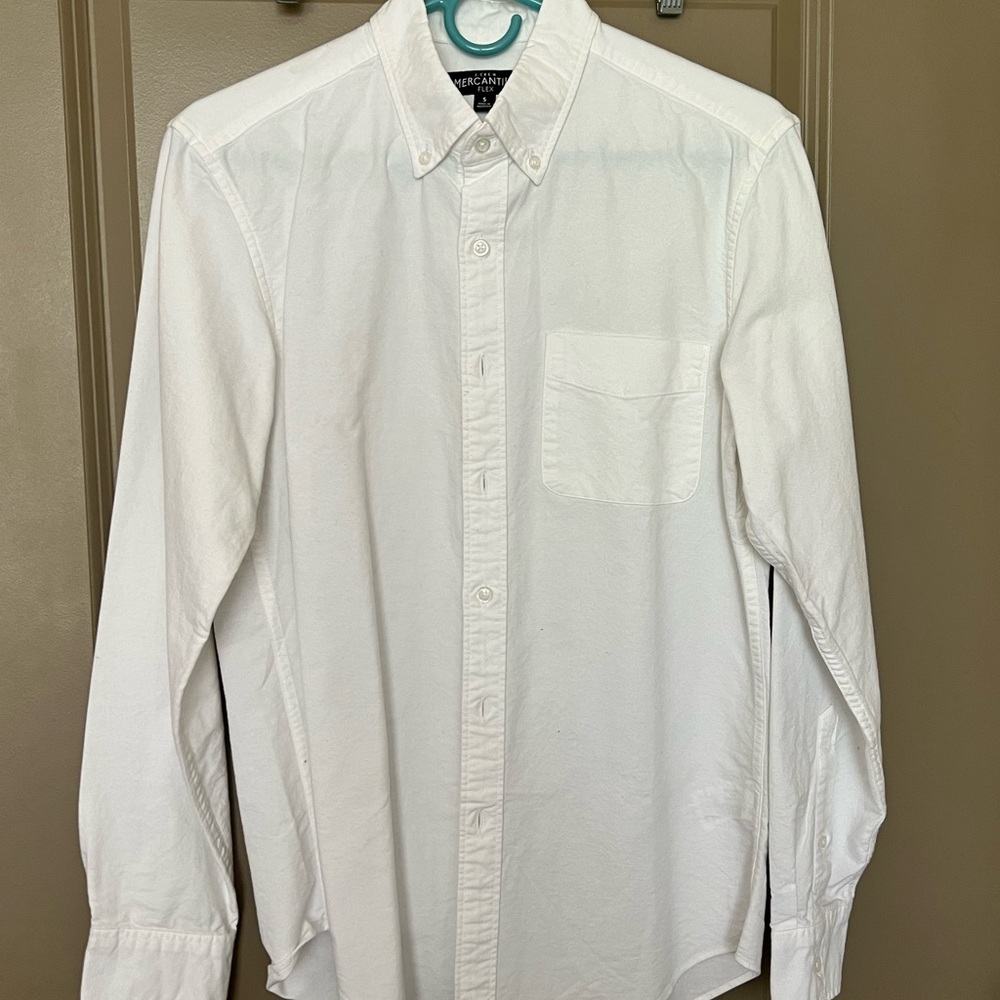 J Crew Mens White Non Iron Button Down Size Small